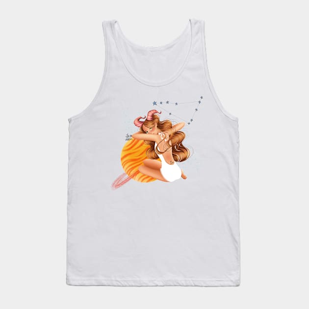 Capricorn sign Tank Top by Lu Lapin